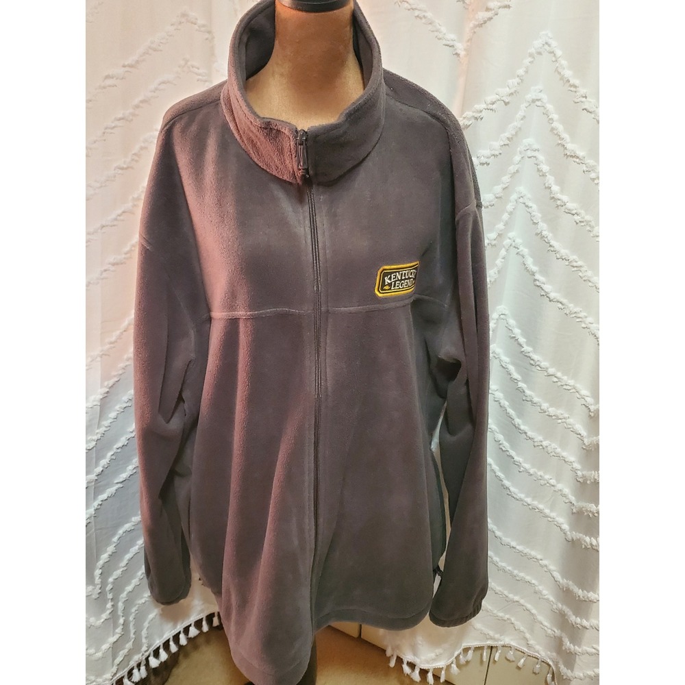 Columbia Mens 3X Gray Fleece Full Zip Jacket Kentucky‎ Legend Patch Outdoor